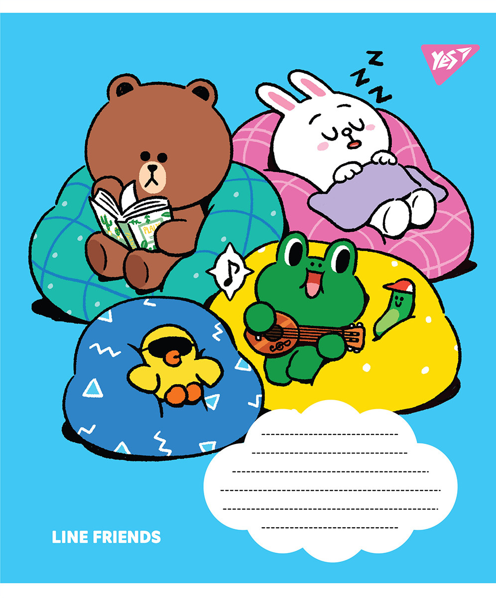 Зошит для нот А5/12 YES Line friends, 25 шт/уп., фото 1