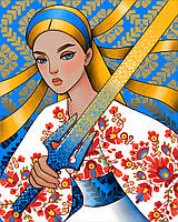 Алмазная мозаика SANTI "Сильная Украинка", 40*50см на подрамнике