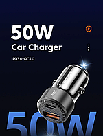 Автомобільний зарядний пристрій Toocki 50W USB/Type C QC3.0+PD3.0