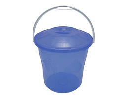 Відро кругле господарське пластикове з кришкою Елегант D 26 cm H 25 cm 8 літрів