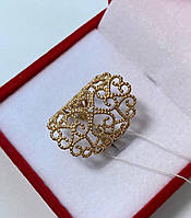 Золотое кольцо ажурное размер 16.5