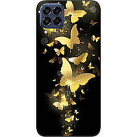 Силіконовий чохол для Samsung Galaxy M33 5G з картинкою Золоті метелики