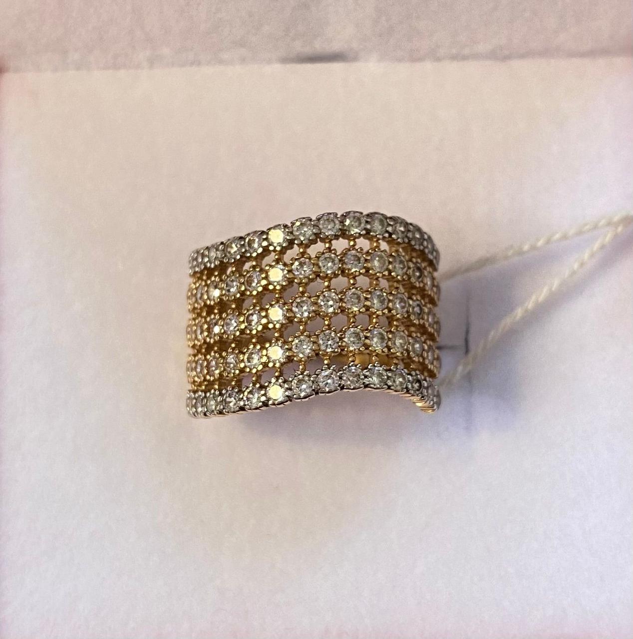 Золотое кольцо с фианитами размер 16.5 - фото 3 - id-p336687729