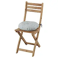 АСХОЛЬМЕН Садовый стул складной светло-коричневая морилка/Клёсан синий