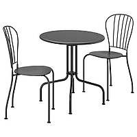 ЛЭККЭ Стол+2 стула, садовый, серый