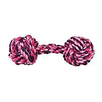 Игрушка для собак Trixie Гантель плетёная 20 см Розовая