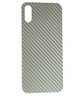 Защитная пленка наклейка на крышку телефона для Huawei Y7 Prime (2018) / Honor 7C pro Carbon Silver