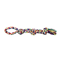 Игрушка для собак Trixie Канат плетёный с узлами и петлей 60 см Разноцветная