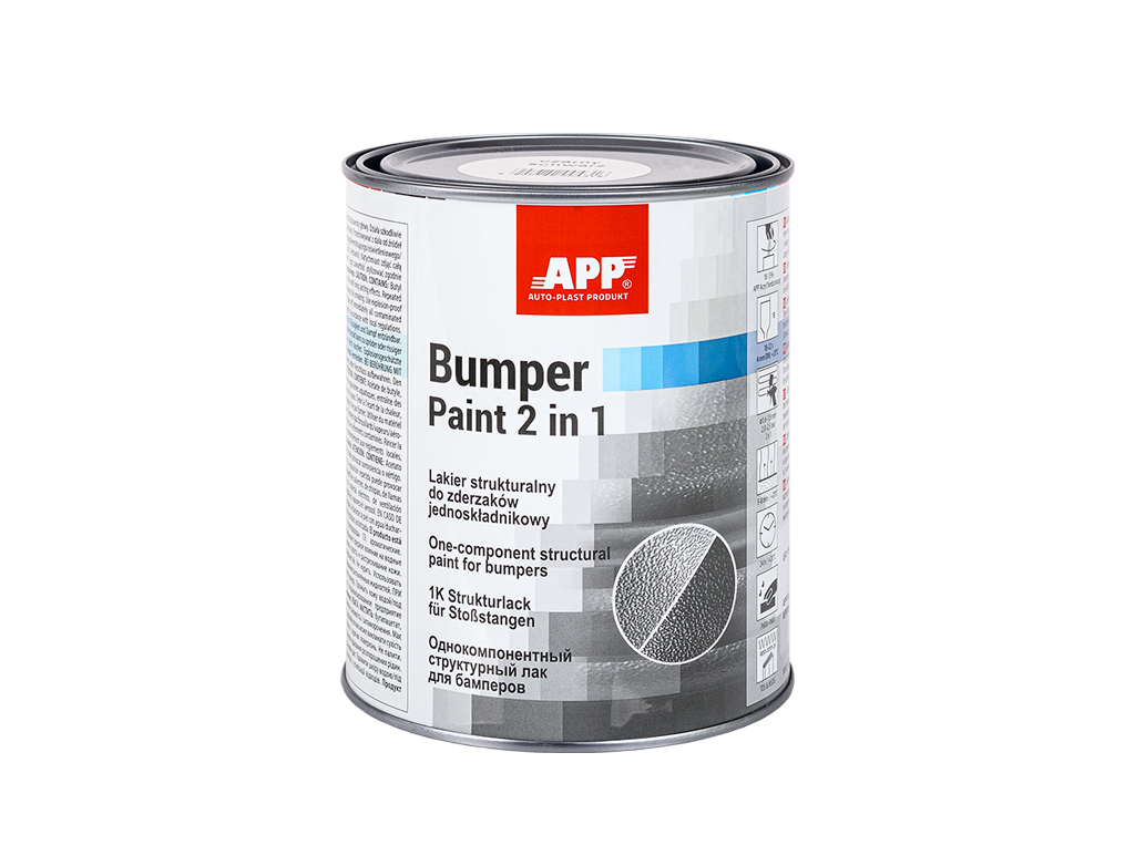 Структурная Бамперная Краска APP Bumper Paint 2 In 1 Серая 1л — в