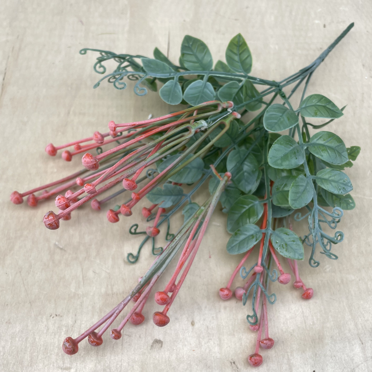 Штучні квіти Куст добавка пластик 38 см рожевий, фото 1