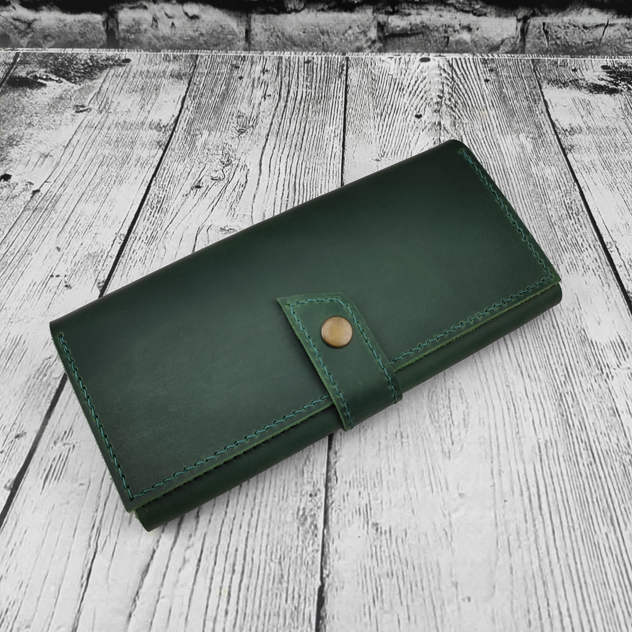 Жіночий шкіряний гаманець зеленого кольору. Шкіряний гаманець. Шкіряний гаманець ручної роботи. Жіночий гаманець.