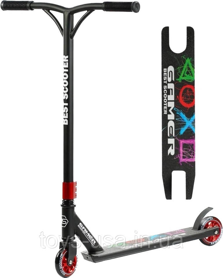 Самокат трюковий Best Scooter "Gamer" КРАСНЫЙ арт. BS-90277