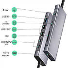 USB-хаб XON SmartLink 9 в 1 (HDMI, 3.5 Audio, SD, 2xType-C, 3xUSB3.0) Grey (XUCHP095300G), фото 4