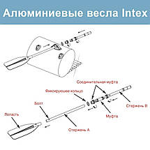 Човен надувний п'ятимісний Intex 68325 Excursion моторно-гребний човен із пВХ для риболовлі та туризму з веслами та насосом, фото 2