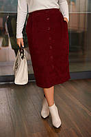 Вельветовая женская юбка в деловом стиле с 48 по 68 размер