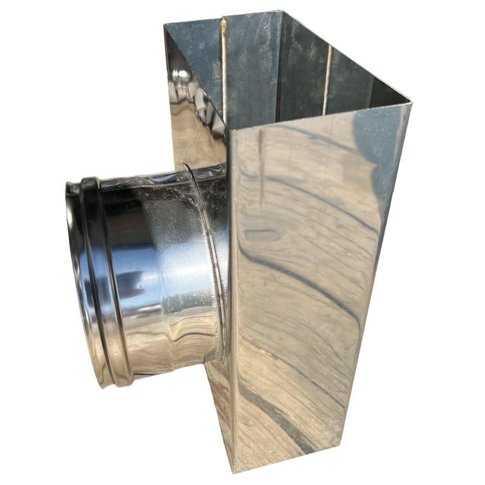 Трійник прямокутний димохідний 90° нержавіюча сталь AISI 304(0.6 мм)