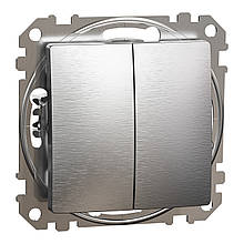 Двоклавішний вимикач Sedna Design & Elements, матовий алюміній, SDD170105 Schneider Electric
