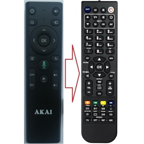 Пульт для телевізора AKAI UA43LEP1UHD9, UA50LEP1UHD9M (аналог), фото 1