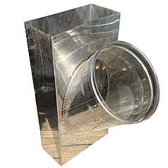 Трійник прямокутний димохідний 45° нержавіюча сталь AISI 304(0.6 мм)