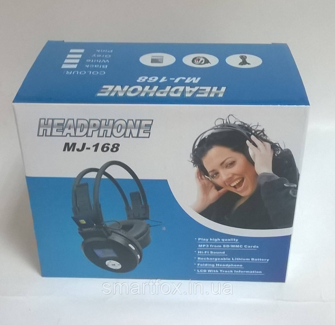 Навушники безпровідні EJ 168 з вбудованим MP3-плеєром + дисплей