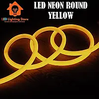 Светодиодный гибкий неон круглый 220V LED NEON ROUND 10W 14мм IP68 цвет свечения - жёлтый
