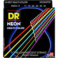 Струны DR Strings NMCA-11 Neon Multi-Color 11-50 Custom Light
