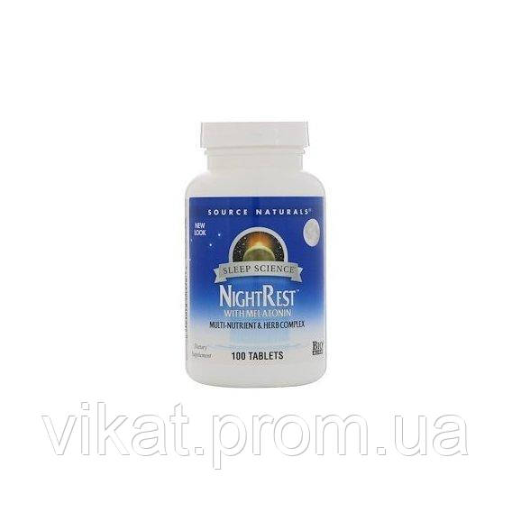 Мелатонин для Сна Source Naturals NightRest, Melatonin 100 Tabs ...
