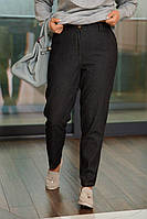 Черные стильные джинсы фасона slouchy сайз с высокой посадкой батал с 48 по 70 размер