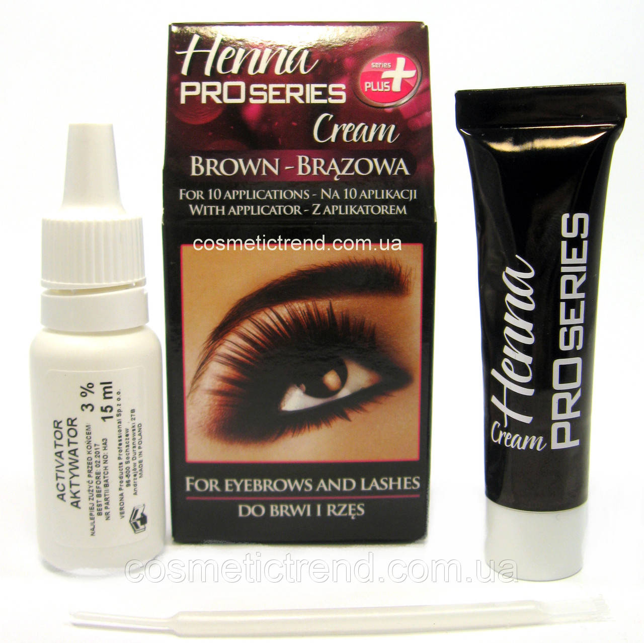 Крем-фарба для брів коричнева VERONA HENNA PROSERIES CREAM BROWN (Польща)