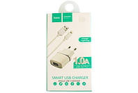 Зарядка (СЗУ) Hoco C11 Smart 1Usb 1A + кабель Lightning (Iphone) Белый