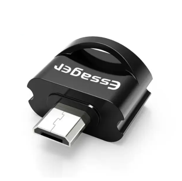 Перехідник OTG ESSAGER USB-на-Micro USB Black, фото 1