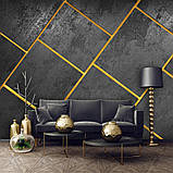 Геометрія на фото шпалерах 368x280 см Чорні бетонні прямокутники на стіні (13823P10)+клей, фото 8