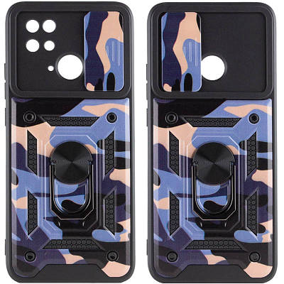 Ударостійкий чохол Camshield Serge Ring Camo для Xiaomi Poco C40 TPU+PC, Кільце-тримач, Фіолетовий / Army Purple