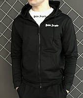 Демісезонна кофта на змійці чорна Palm Angels (двонитка) RD137