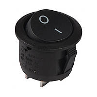 Автомобильная круглая кнопка переключатель 2-х позиционная с подсветкой, на 4 контакта, черная (KCD1-8-201)