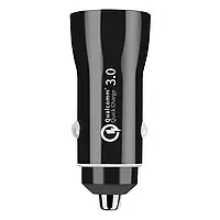 Автомобільний адаптер живлення. Заряджання в прикурювач. Швидка заряджання. Два виходи.