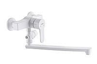 Змішувач для ванни Plamix з термопластичного пластику Oscar 006 White (без шланга та лійки)