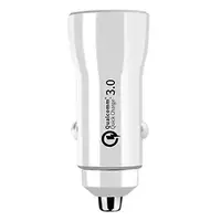 Автомобільний адаптер живлення. Заряджання в прикурювач. Швидка заряджання. Два виходи.