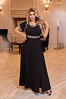Нарядное вечернее Женское платье в пол Ткань софт +паетка Размер 50-52, 54-56, 58-60
