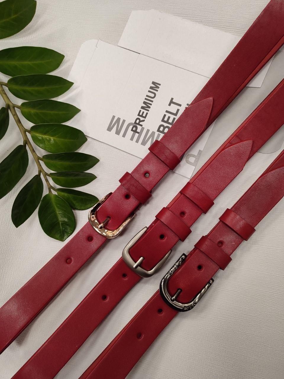 Ремінь жіночий червоний шкіряний, ширина 30 мм. 931362, фото 1