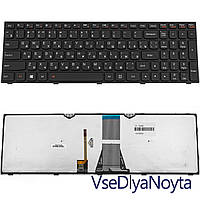 Клавіатура для ноутбука LENOVO (G50-30, G50-45, G50-70, Z50-70, Z50-75, Flex 2- 15) rus, black, підсвічування