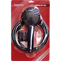 Душовий набір Zerix шланг ПВХ лійка кронштейн SHOWER SET-02B ZX4923 чорний