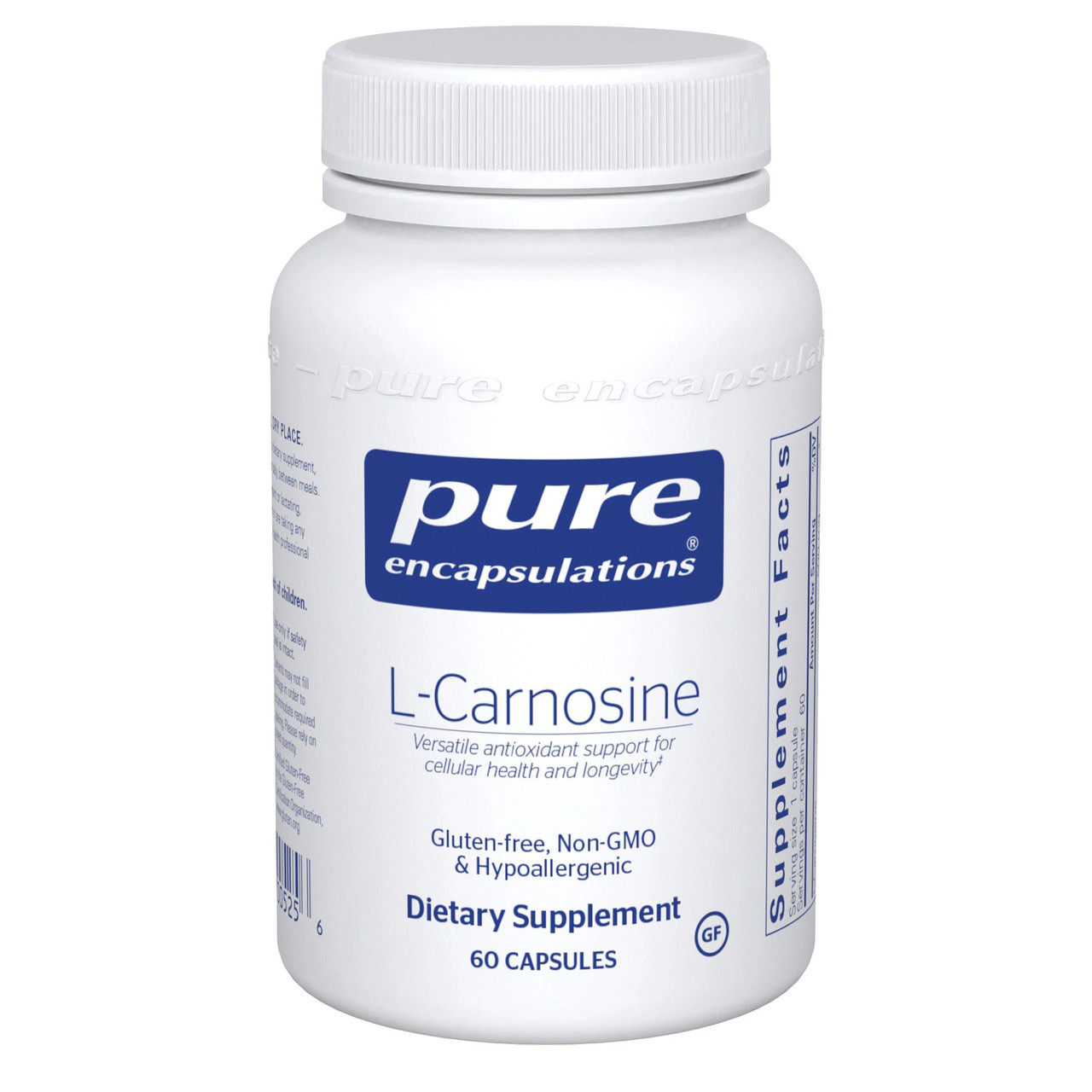 Pure Encapsulations L- Carnosine/Л-карнозин антиоксидант для здоров'я клітин і довголіття 60 капсу BX121