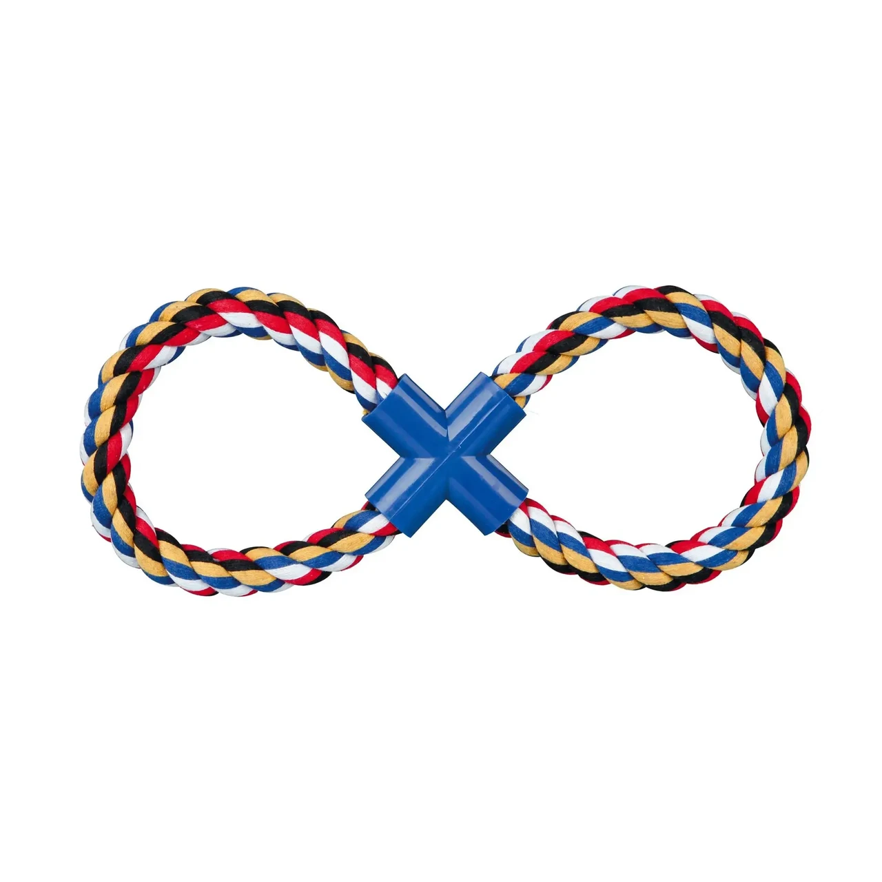 Іграшка для собак Trixie Канат-вісімка плетена з пластиковою хрестовиною 35 см Синя, фото 1