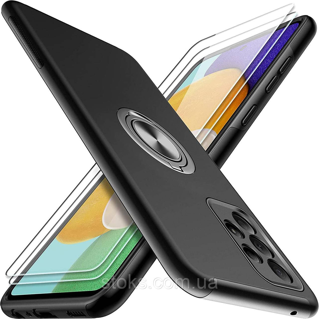 Комплект Чохол 1 скло для Samsung Galaxy A52/A52s з магнітом 5G Чорний, фото 1