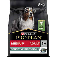 Сухой корм для собак средних пород с чувствительным пищеварением PURINA ProPlan Medium Sensitive ягненок 3 кг
