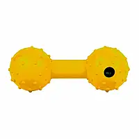 Игрушка для собак Trixie Гантель с колокольчиком резина 12 см Желтая