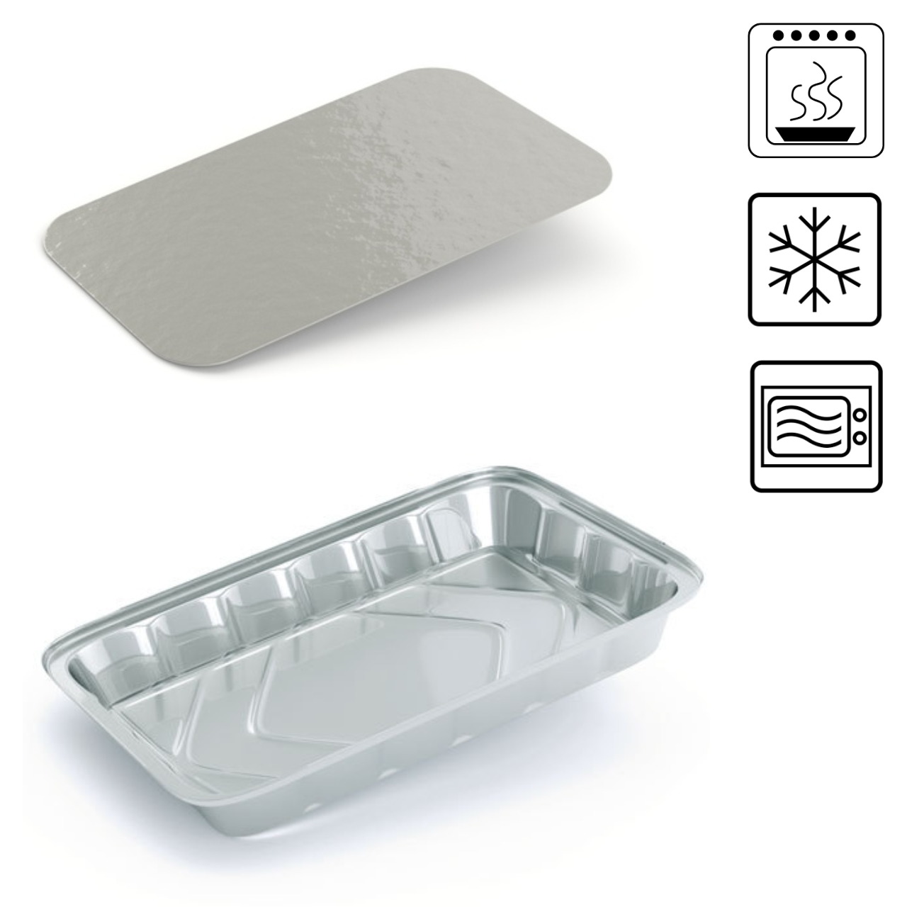 Алюмінієві контейнери із харчової фольги 2100 мл 50 шт, фото 1