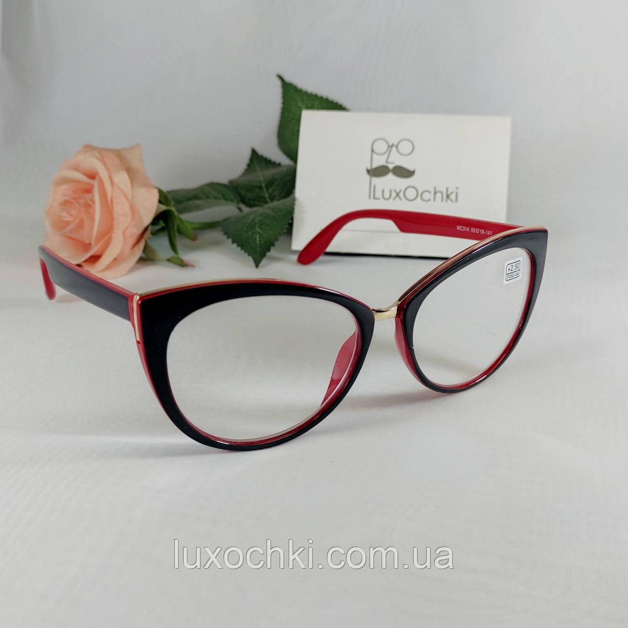 -1.0 PD58-60мм Готові окуляри для зору жіночі кішечки мінусові