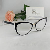 -1.0 PD58-60мм Готові окуляри для зору жіночі кішечки мінусові білий